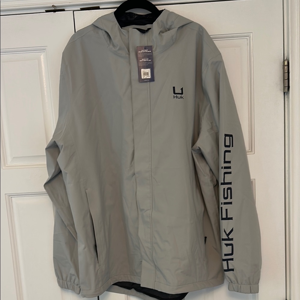 Huk Men's Light Gray Raincoat